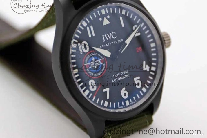 MIROTIME 0304 Packable Mark XVIII ‘TOPGUN SFTI’ Ceramic M+F Best Edition Black Dial on Green Nylon Strap 7048